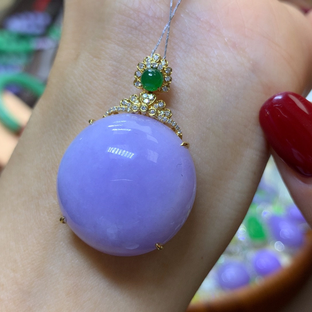 【闪购商品】翡翠颈饰18K金镶嵌翡翠