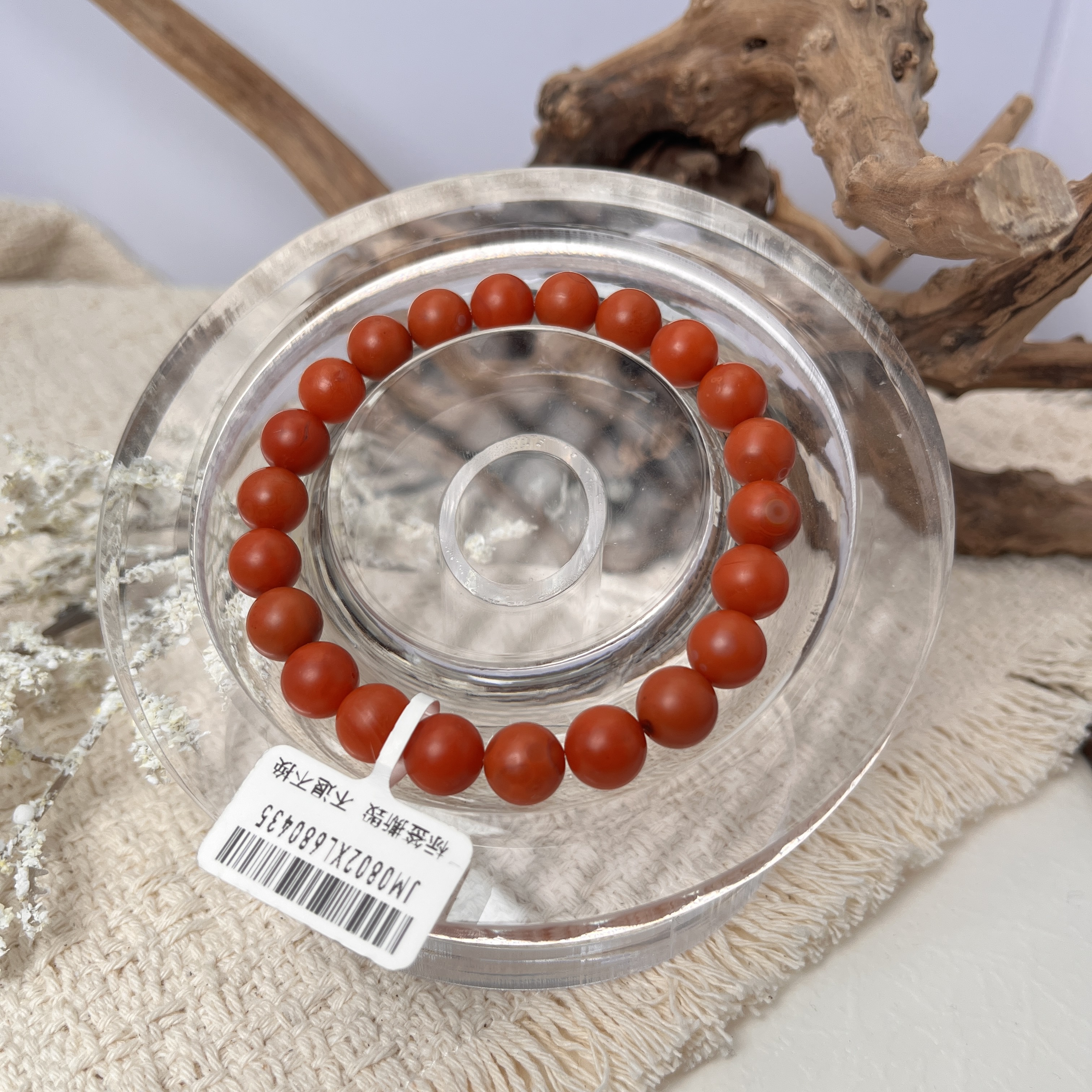 XL680435原矿保山茶花岭老肉柿子红单圈手串8mm+（微瑕）（一物一拍）