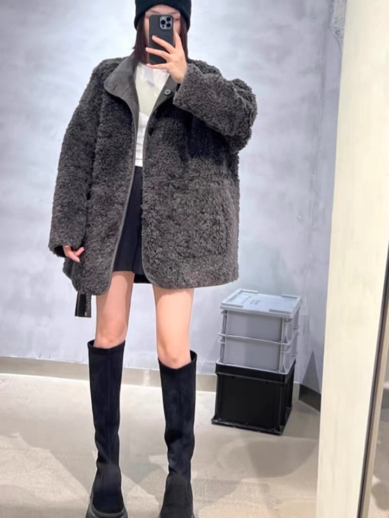 加绒冬季新款韩系显瘦长款加宽加厚保暖女皮毛韩版