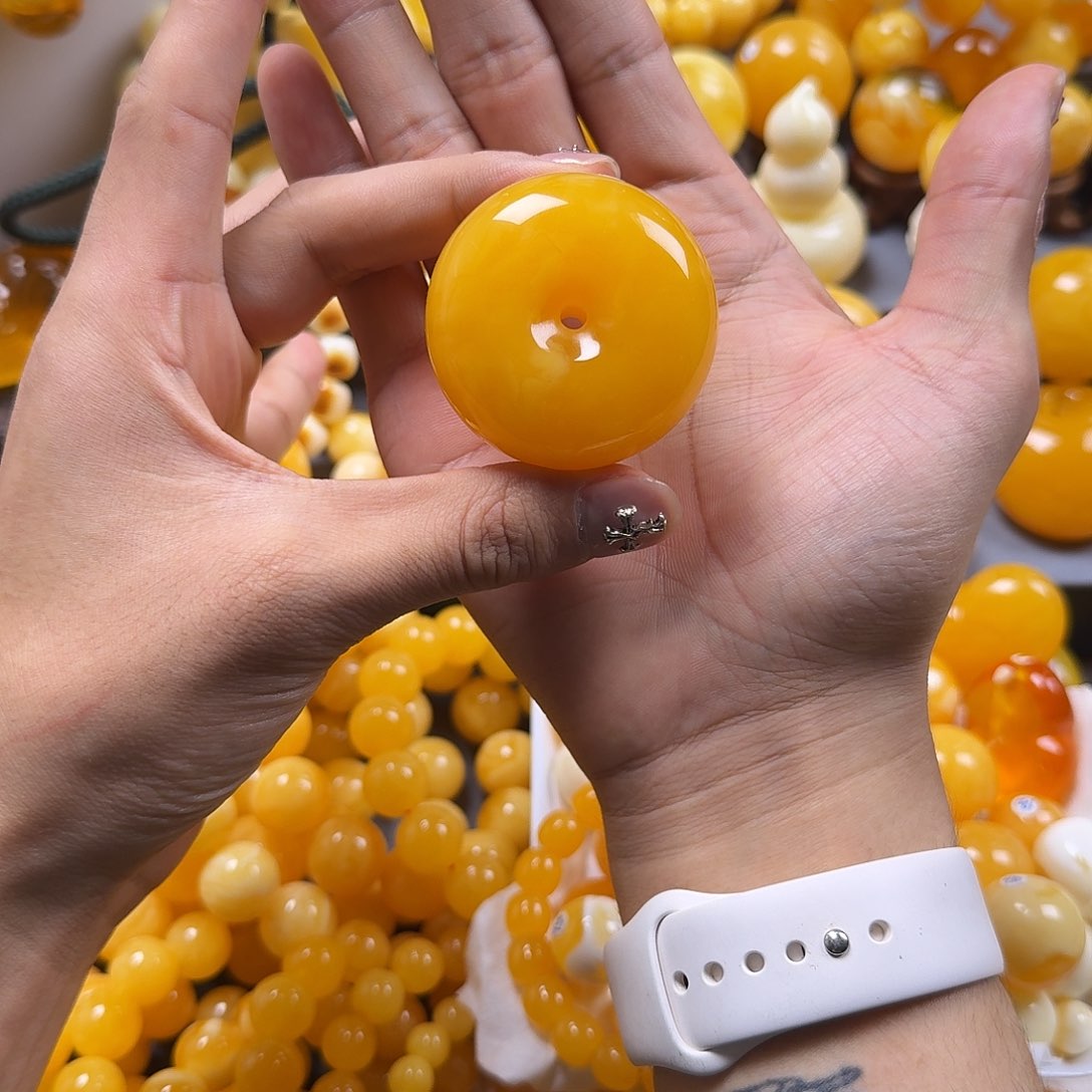 琥珀珠宝奇石未镶嵌平安扣