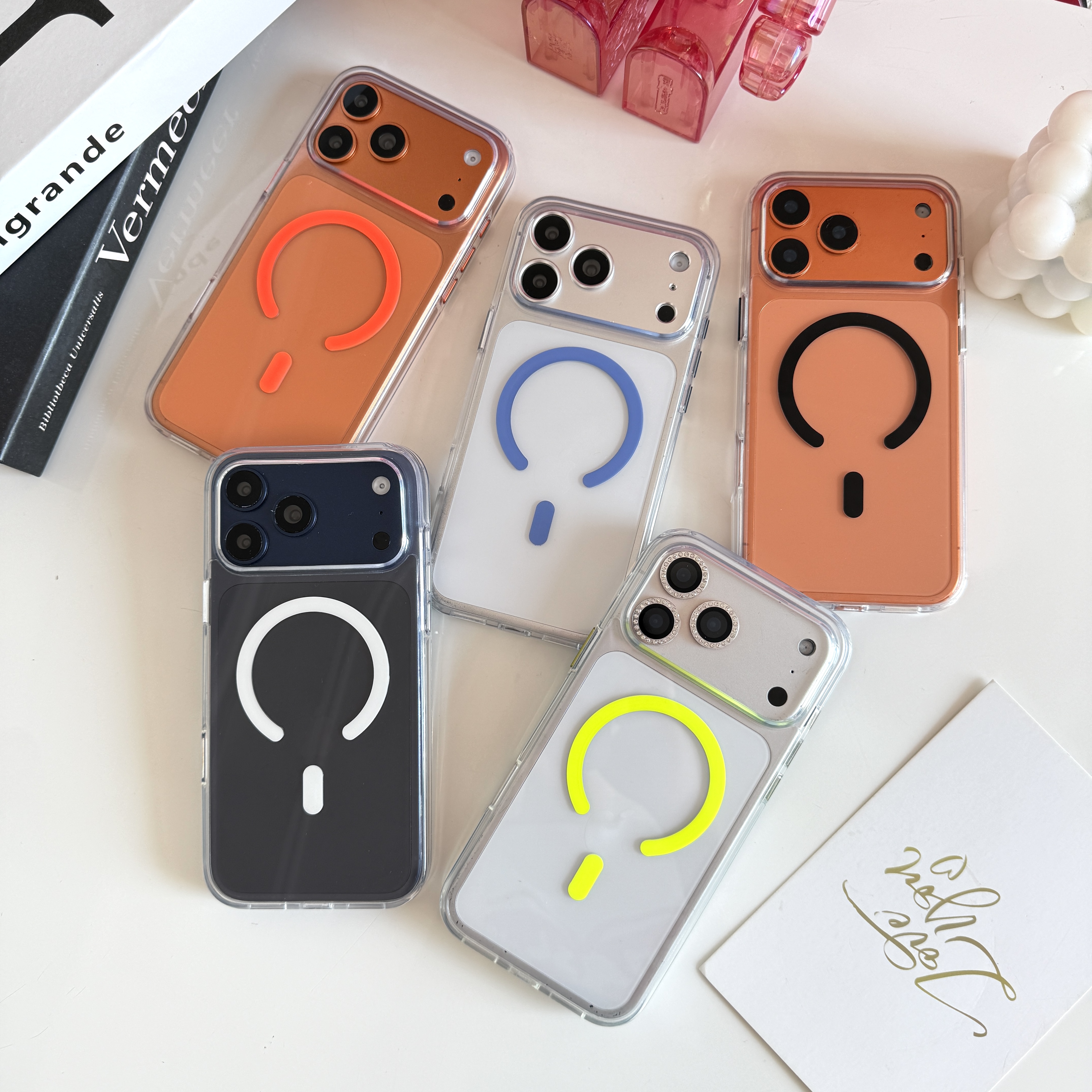 【萌】磁吸简约夜光高透超薄创意个性手机壳适用苹果17promax