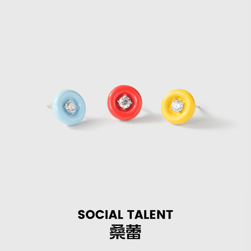 合金珐琅耳饰 【小糖圈】桑蕾饰品ins设计感时尚少女法式气质简约