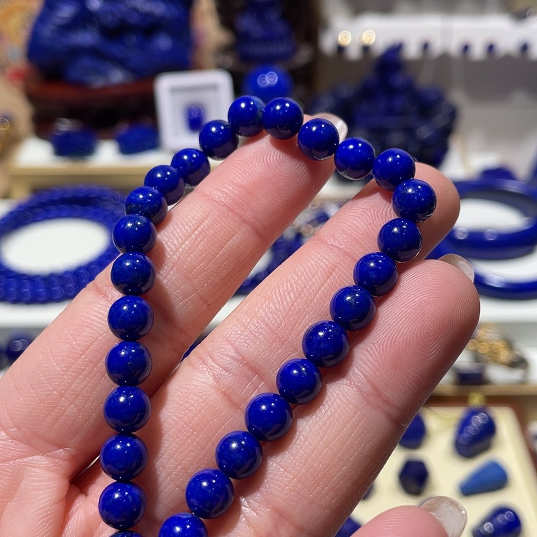 笙***箫青金石未镶嵌精品6mm单圈手串