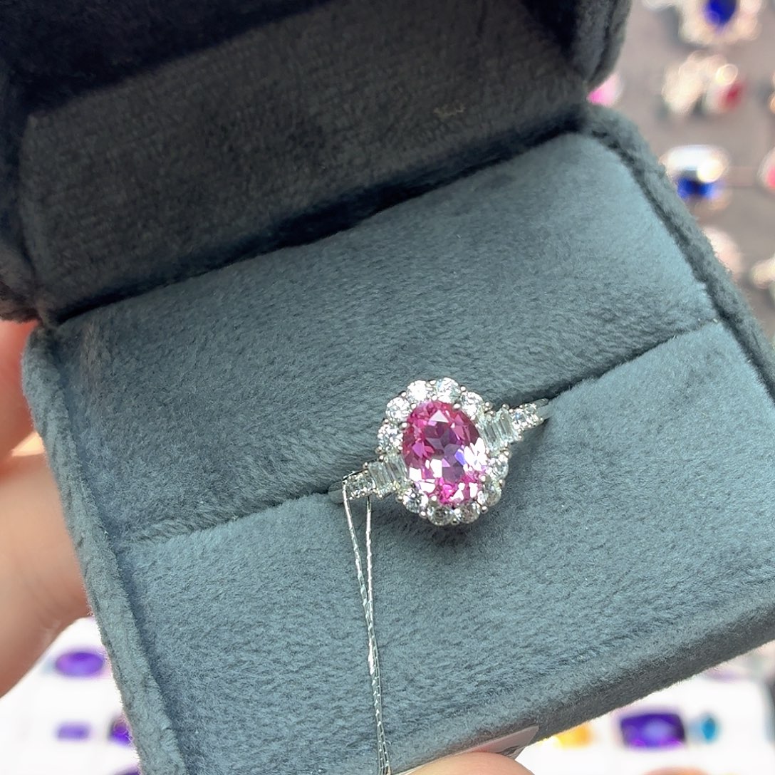 925银培育帕帕拉恰色粉蓝宝