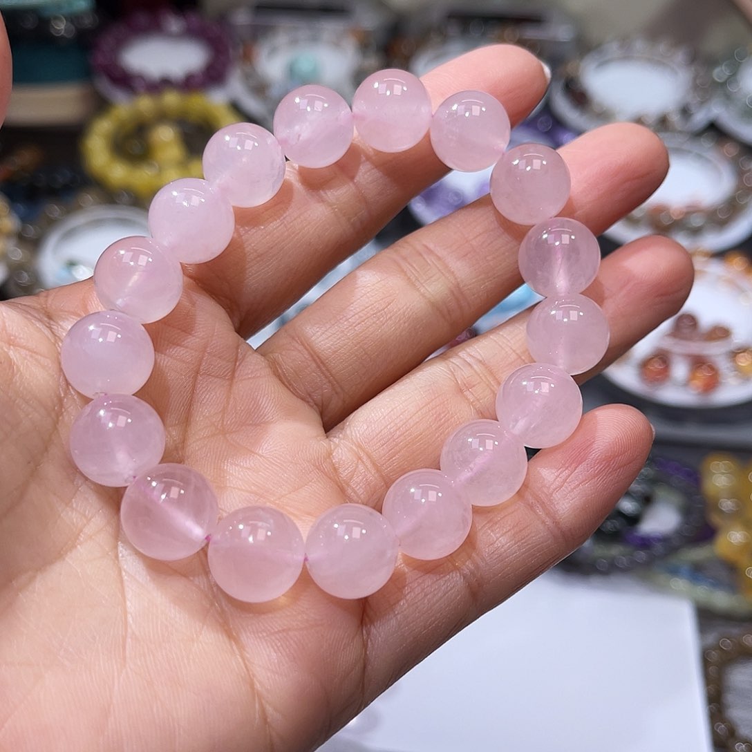 未镶嵌手链水晶粉水晶