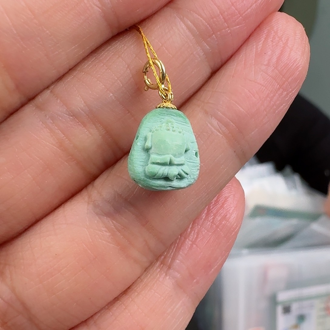 绿松石珠宝奇石18K金镶嵌