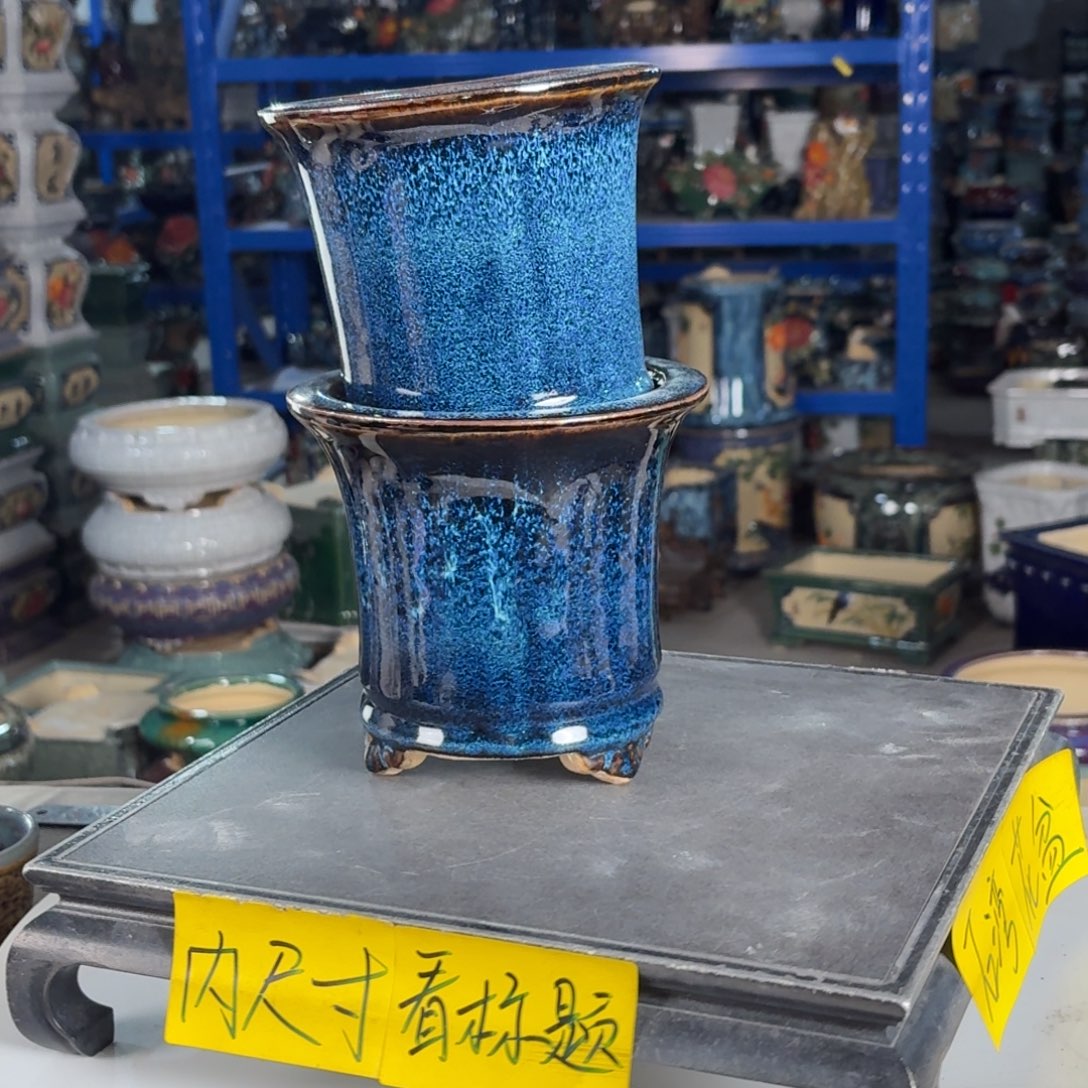 一风堂石湾花盆 内11*11高温裂微瑕