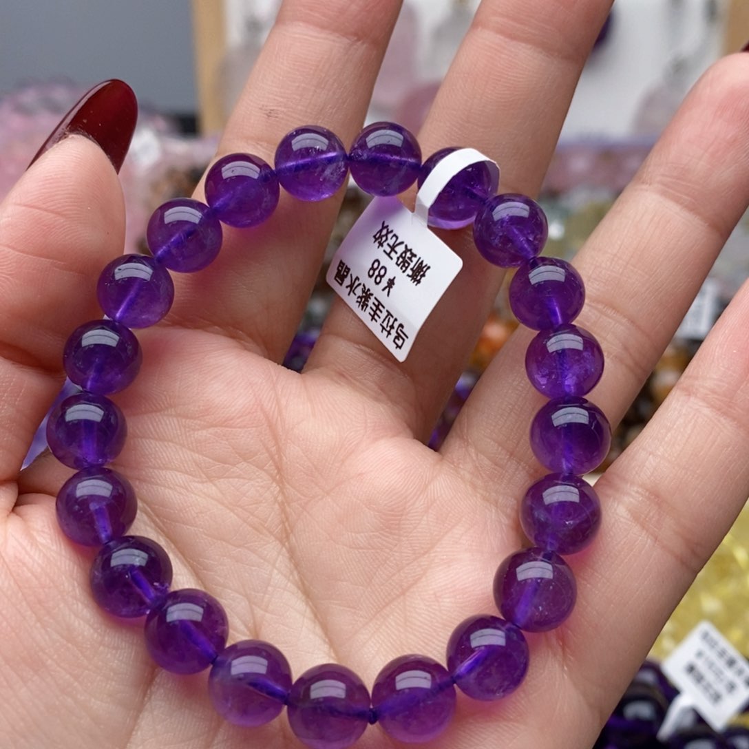 水晶手串未镶嵌紫水晶