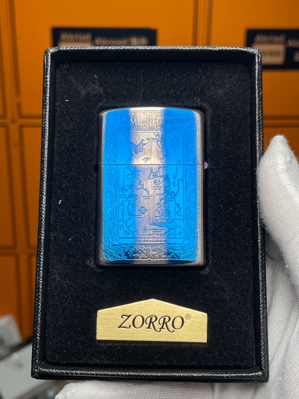 微瑕高定 Zorro佐罗 熏蓝冰与火古银欧式复古煤油打火机Z92015