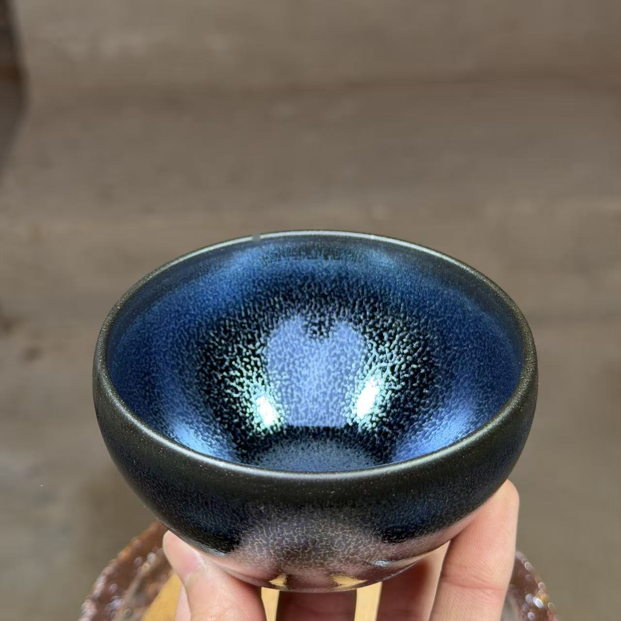 建窑--建盏 蓝麒麟 茶盏主人杯礼盒装带溯源证书 电烧