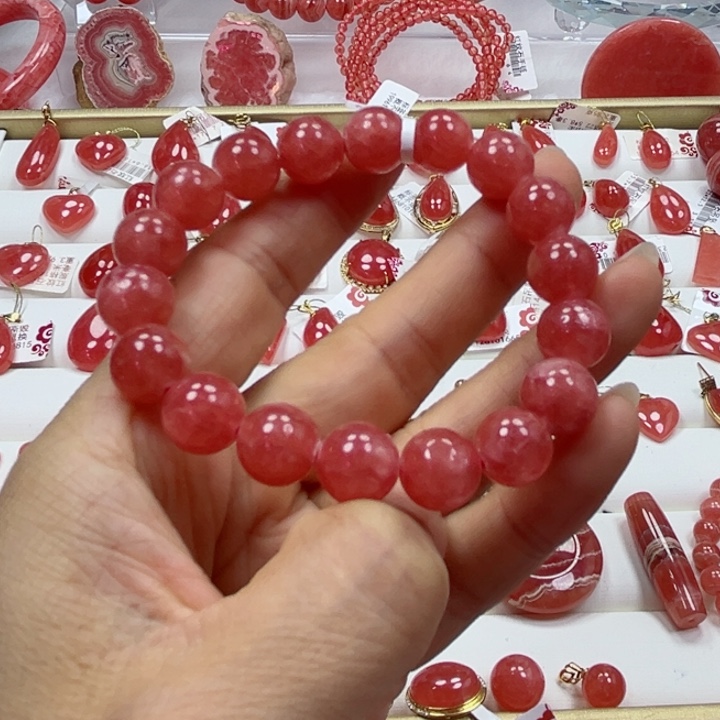 菱锰矿（红纹石）未镶嵌手串11咪