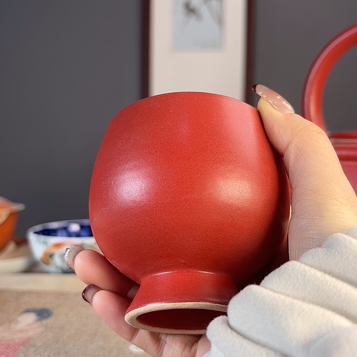 摆件景德柴烧茶杯多人