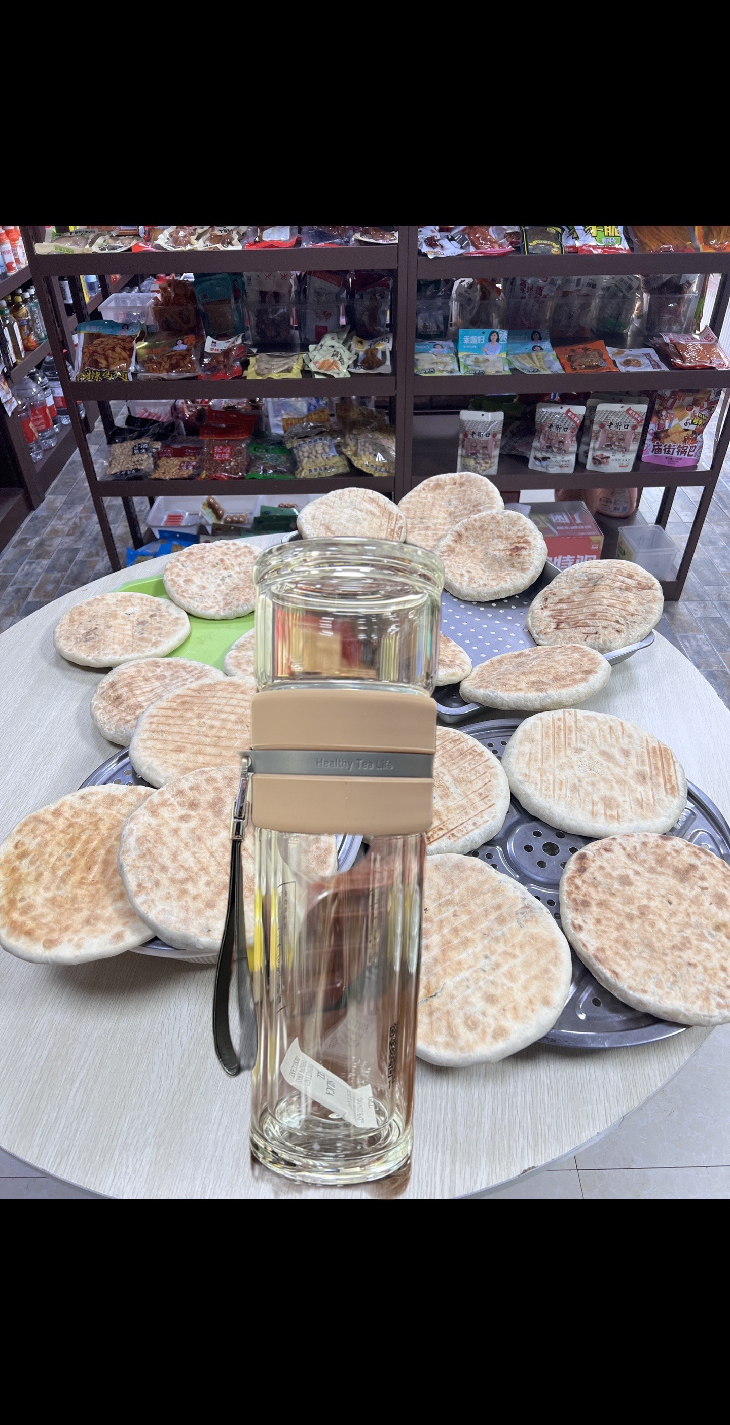 麦饼进去拍泡茶杯便携泡茶大容量双层茶水分离简约玻璃杯