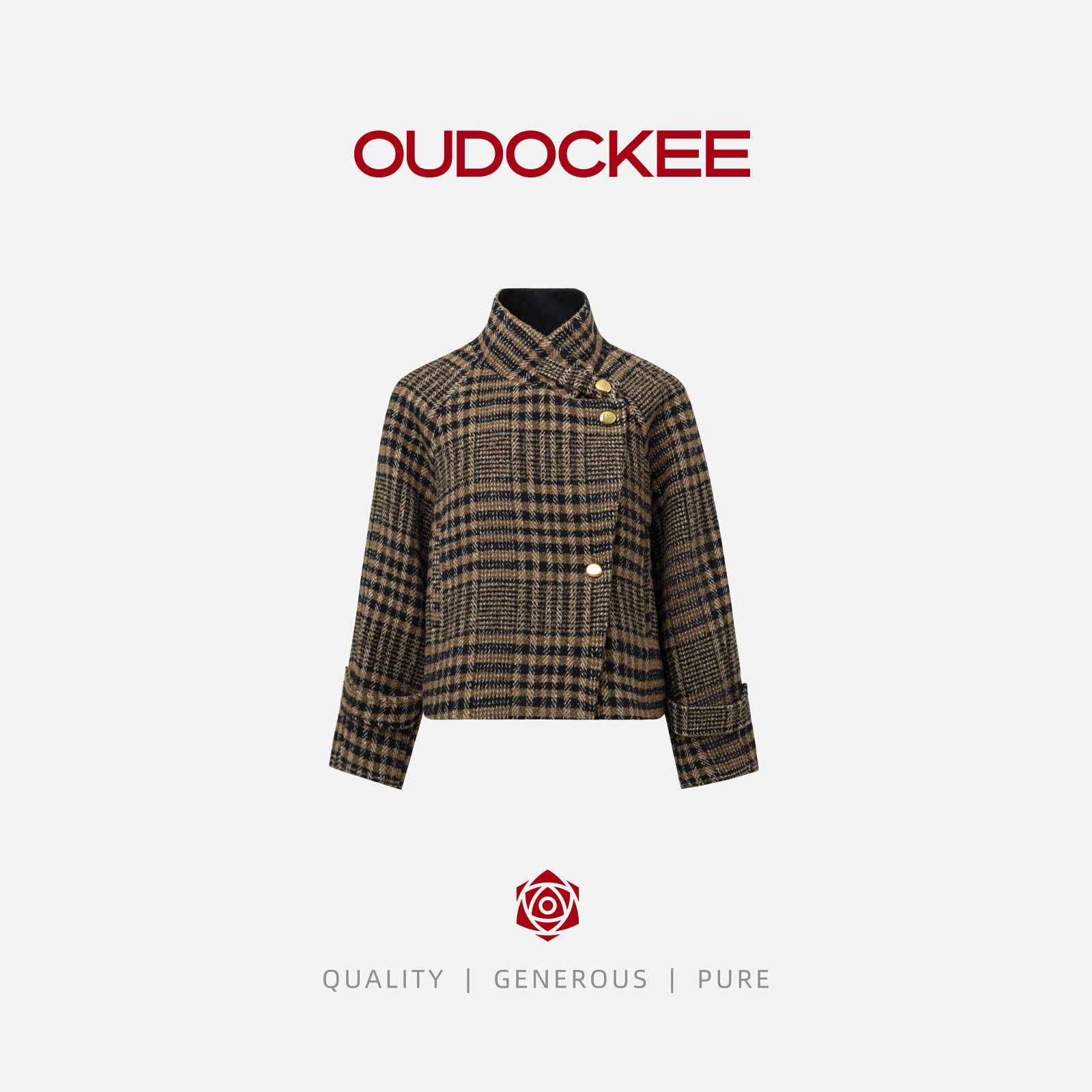 OUDOCKEE 鸥鸥 【盲盒】千鸟格+雪花毛衣青 组合 盲盒 816-1065青-