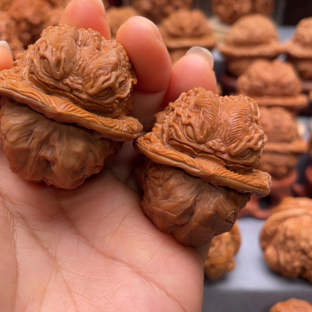 手串/手链核桃清***意单面龙蝉蛤蟆头核桃雕刻