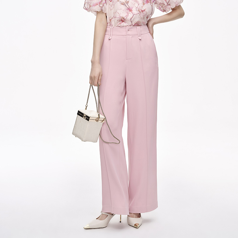 【媛媛女王专属】商场同款夏季新品TR面料宽松阔腿休闲裤N135B42147