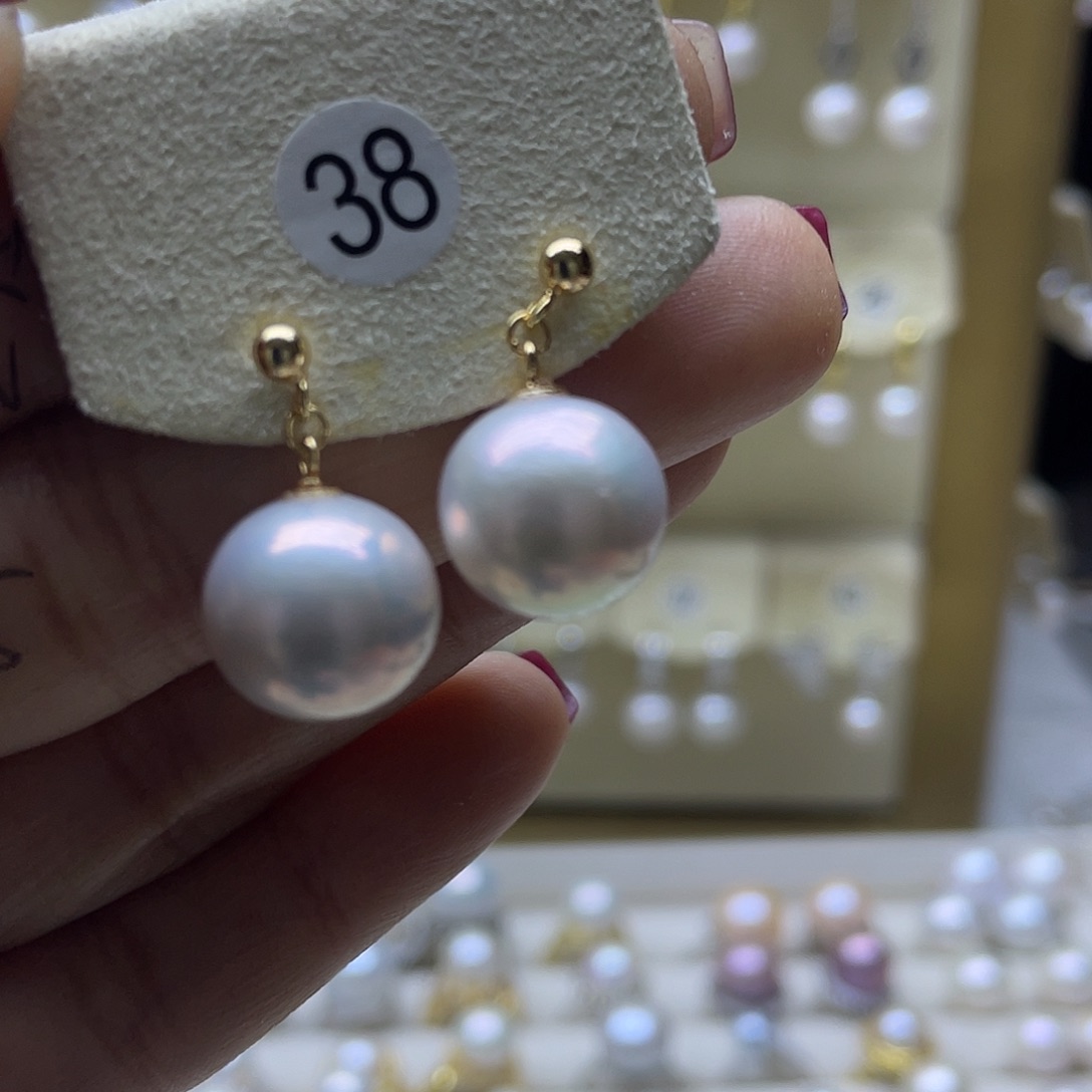 淡水珍珠耳饰银S925镶嵌