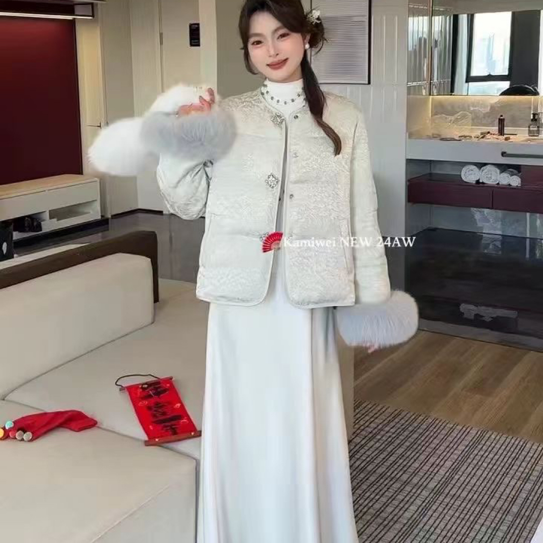 冬季新中式国风气质高级感复古袖口宽松外套女