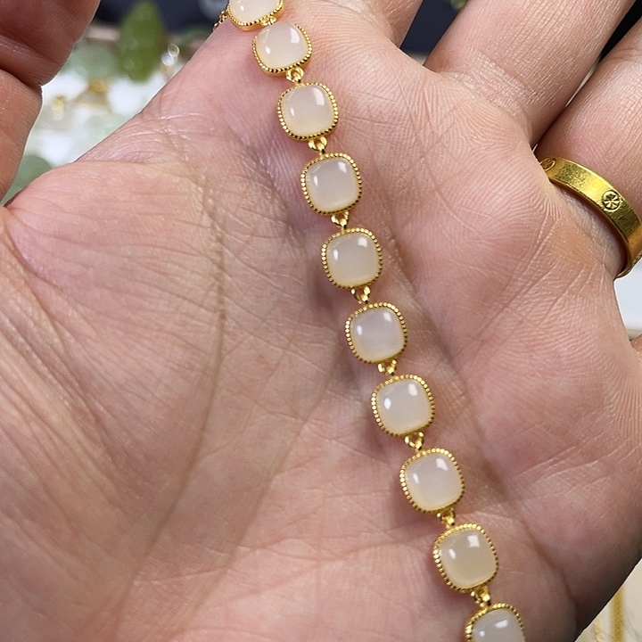 和田玉（糖玉）颈饰银S925镶嵌