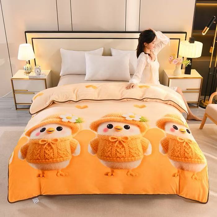 牛奶绒被套单人180x220cm单件被罩220x240cm双人家用冬季加厚保暖