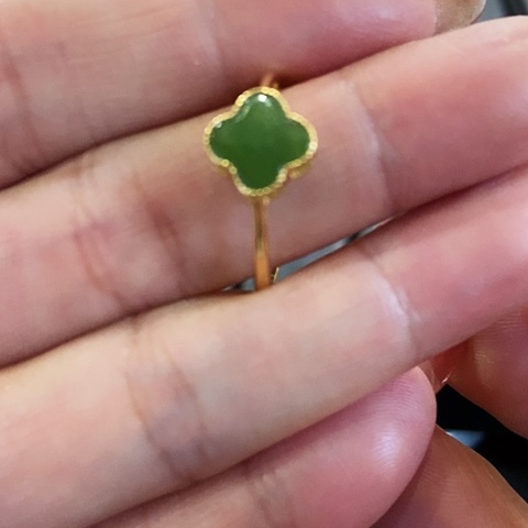 和田玉戒指银S925镶嵌