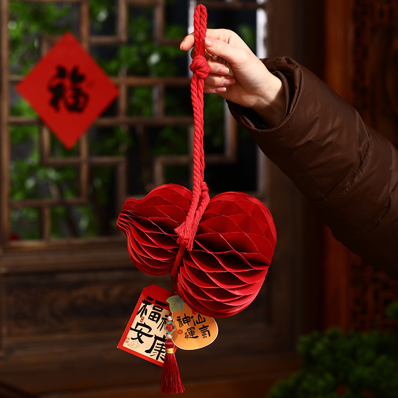 蛇年新年葫芦折叠纸装饰品2025过年家用店铺挂件春节新款布置挂饰