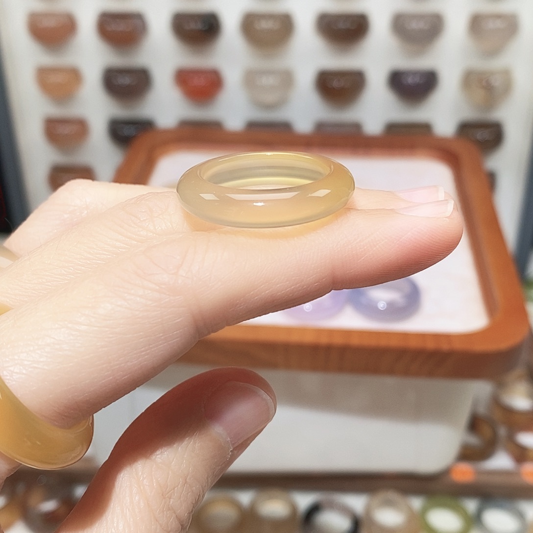 ****霓玛瑙/玉髓未镶嵌戒指港21