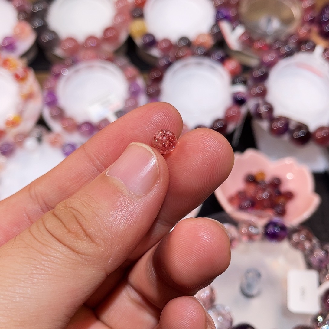 糖***糖手串未镶嵌水晶草莓单珠补发6.4mm