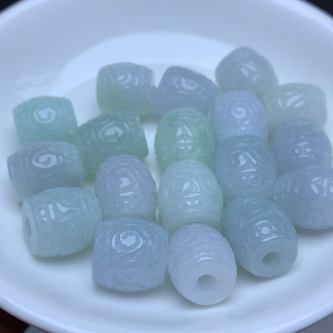 【闪购商品】翡翠手链未镶嵌卡13乘12.7冰桶珠2个