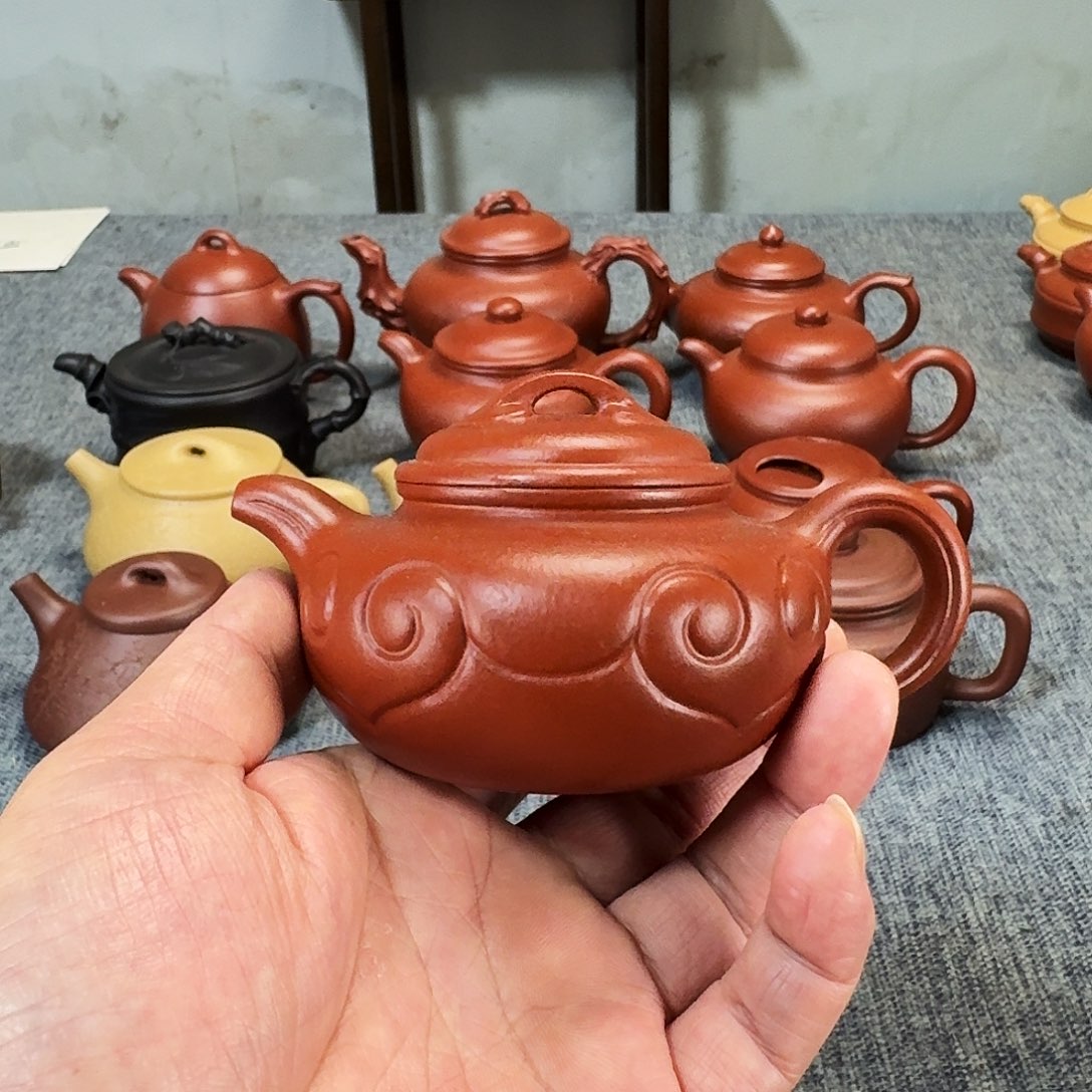 清***地紫砂茶壶全手工紫砂壶仿古如意