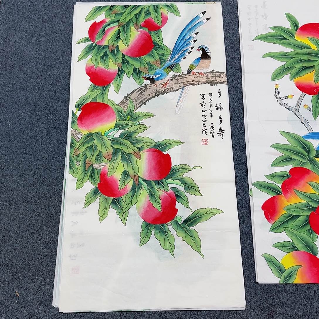 国画尺寸50X100手绘作品 
