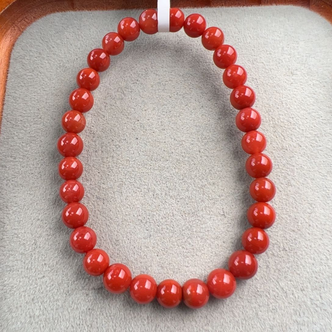 南红玛瑙未镶嵌（满肉锦红圆珠6mm+