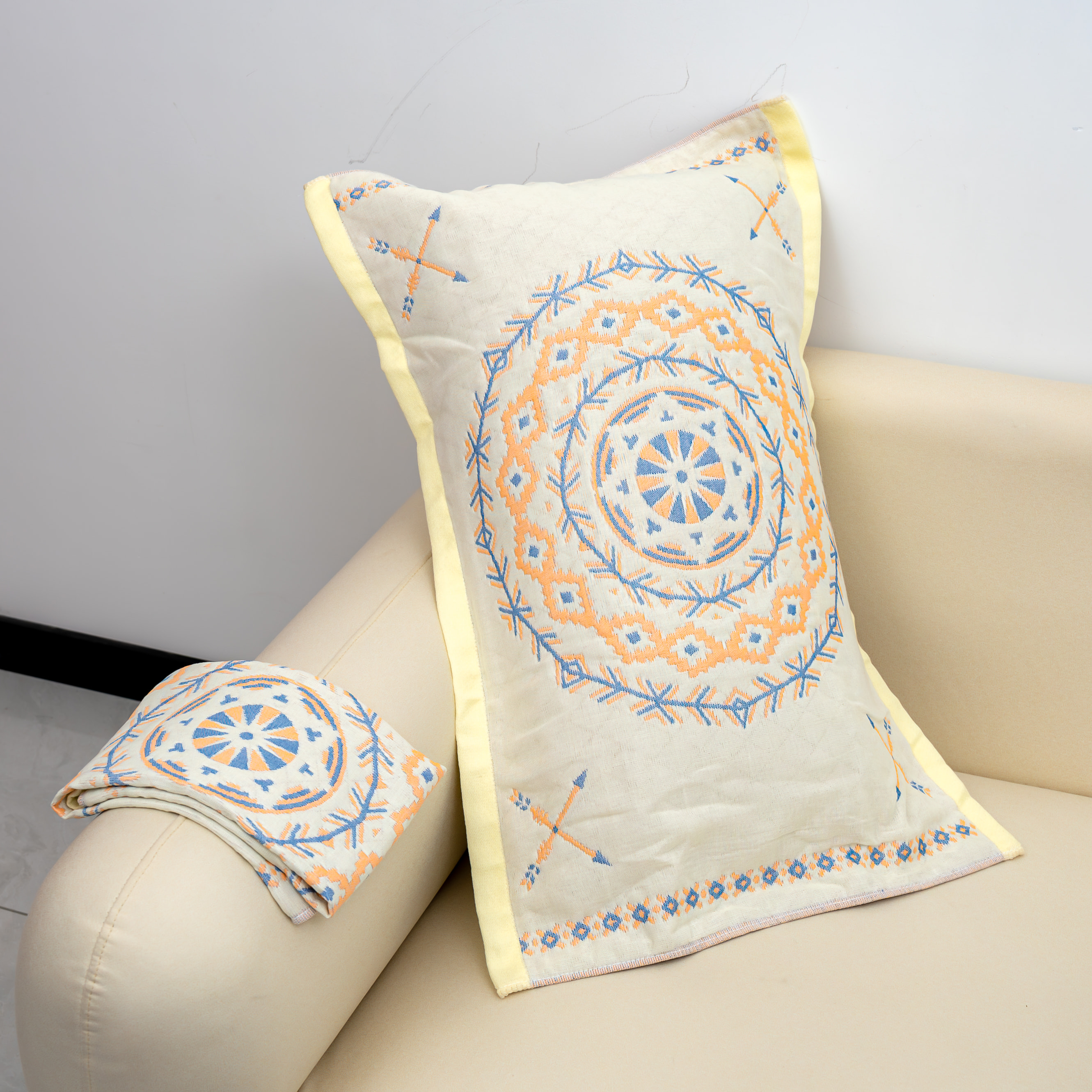 【京かわ会社】纱布枕巾一对装52*75cm箭头