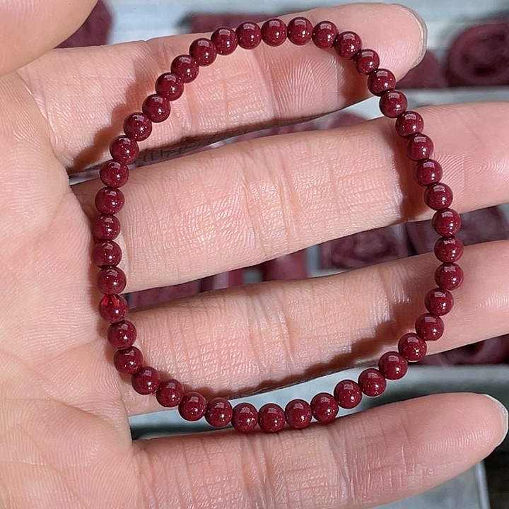 天然辰砂紫金砂4毫米单圈