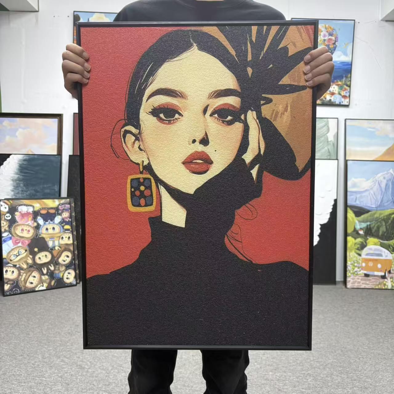 简约轻奢女孩装饰画适用于客厅书房餐厅沙发背景墙5070