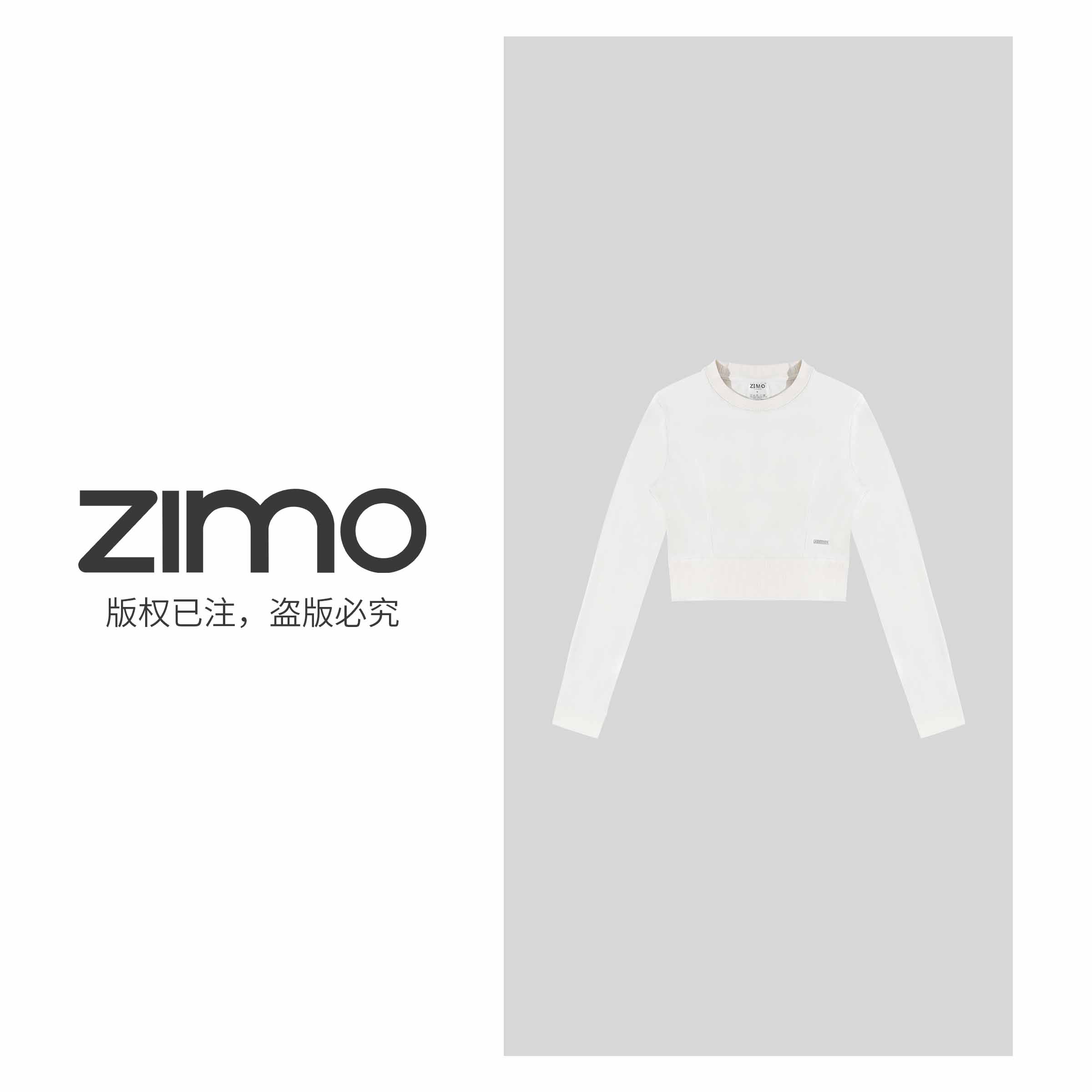 空气层设计师款女士长袖-zimo-健身瑜伽服健服YFCX115白蛋白*3
