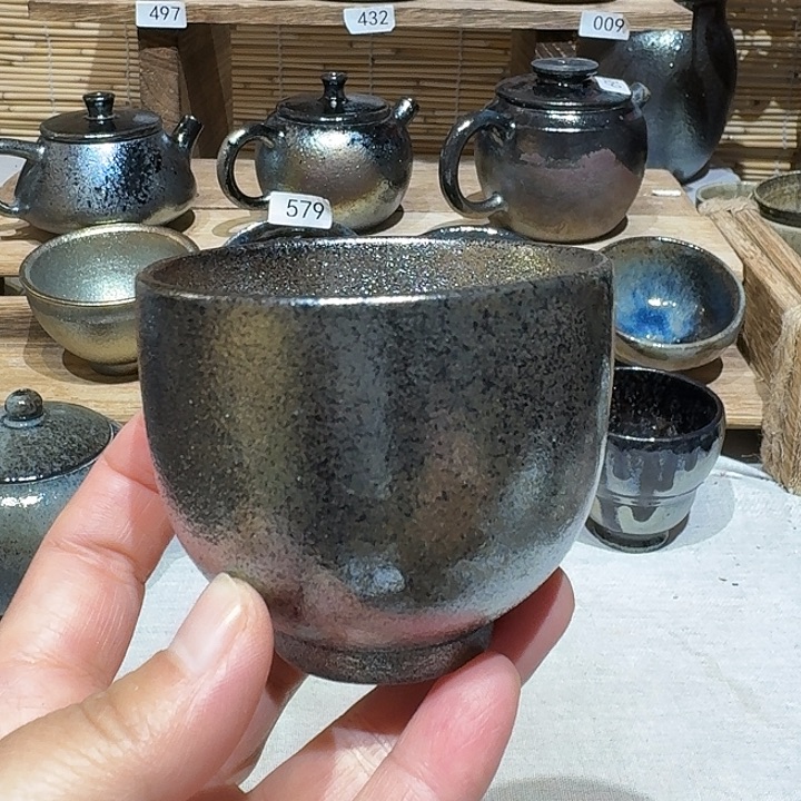 壶建水紫陶紫泥柴烧杯