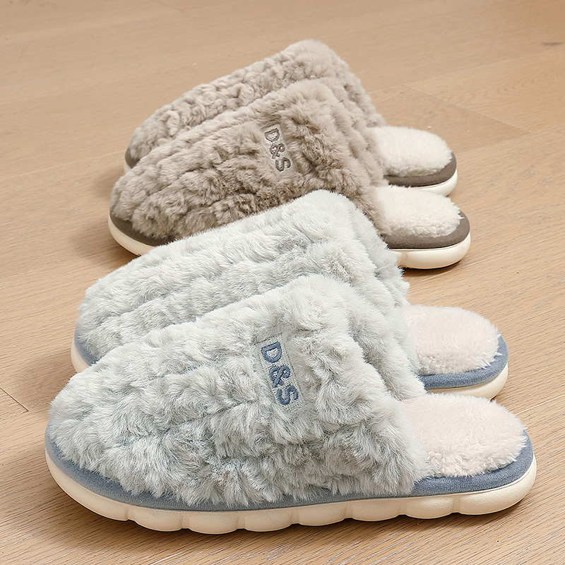 踩屎感棉拖鞋女士秋冬季2024新款情侣室内家居厚底防滑毛绒棉鞋