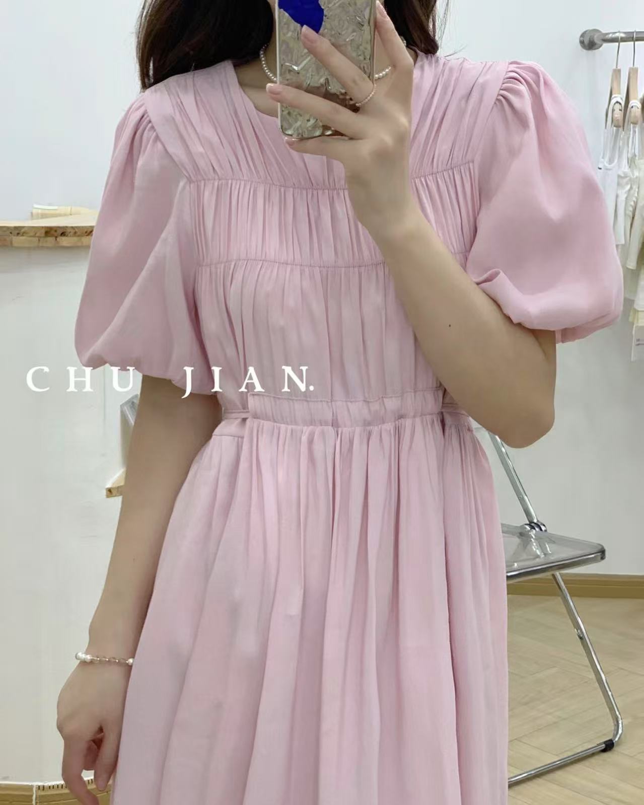 【YZ•衣系列】NN1149-时尚女装设计感新款连衣裙法式收腰气质显瘦