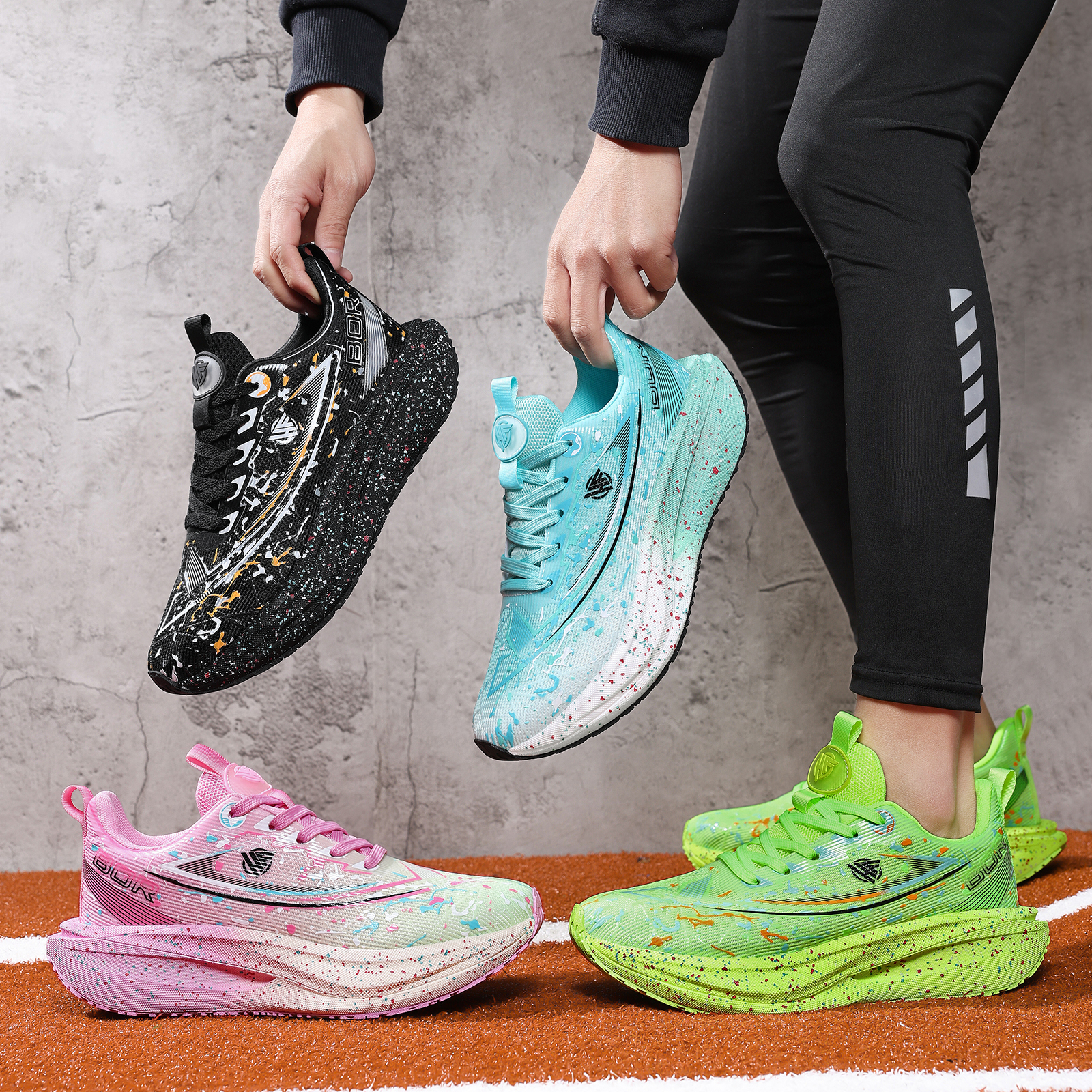 1新款北欧人3代青少年成人夜光碳板跑鞋减震爆米花运动鞋9808