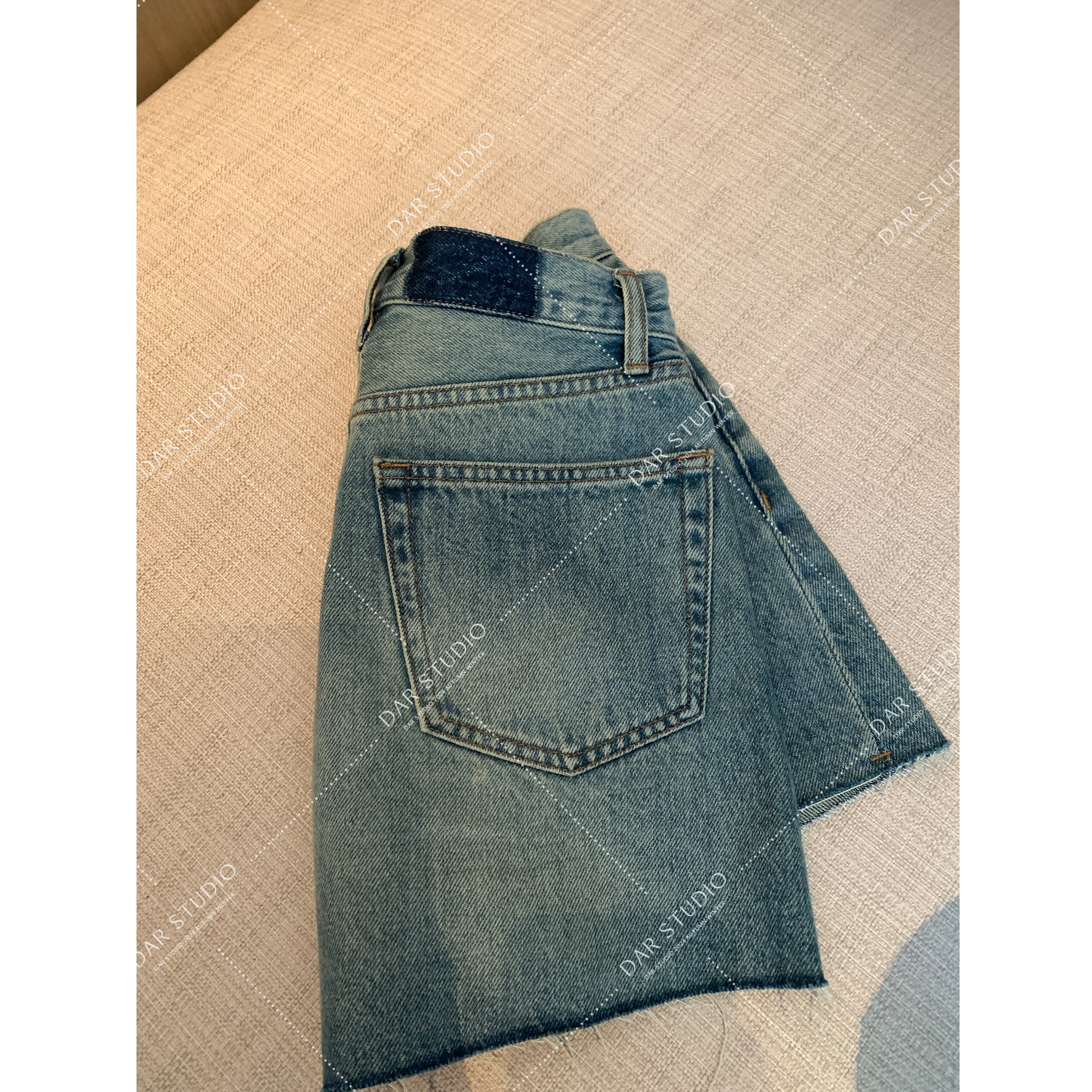 DAR STUDIO 粉标系列【毛须蓝牛】2025夏季新款休闲简约百搭短裤