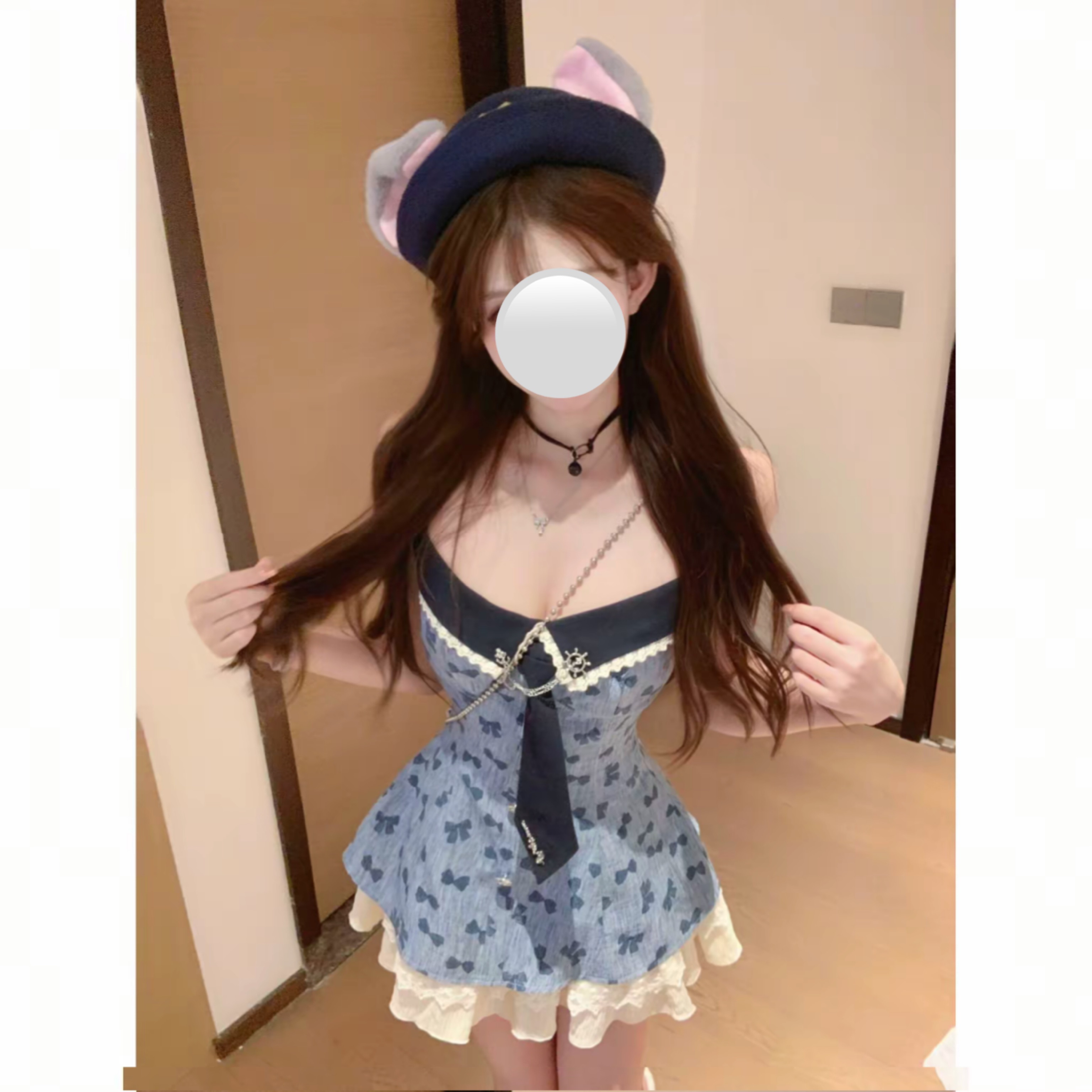 兔子警官 夏季甜美辣妹修身显瘦小众连衣裙R1051T