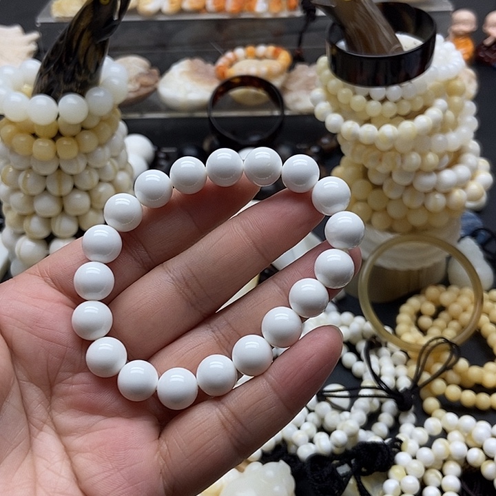 贝壳手串/手链贝雅轩工艺品全白通货1.0单圈