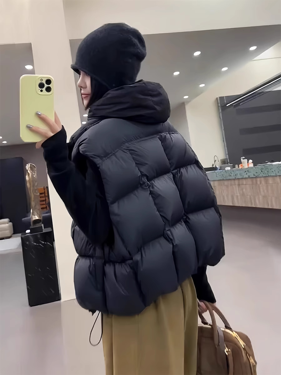 白鸭绒羽绒马夹女秋冬季2025新款高级感小个子外穿背心羽绒外套