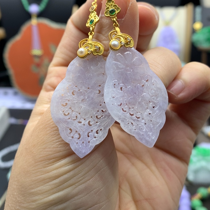 翡翠未镶嵌耳饰翡翠耳饰