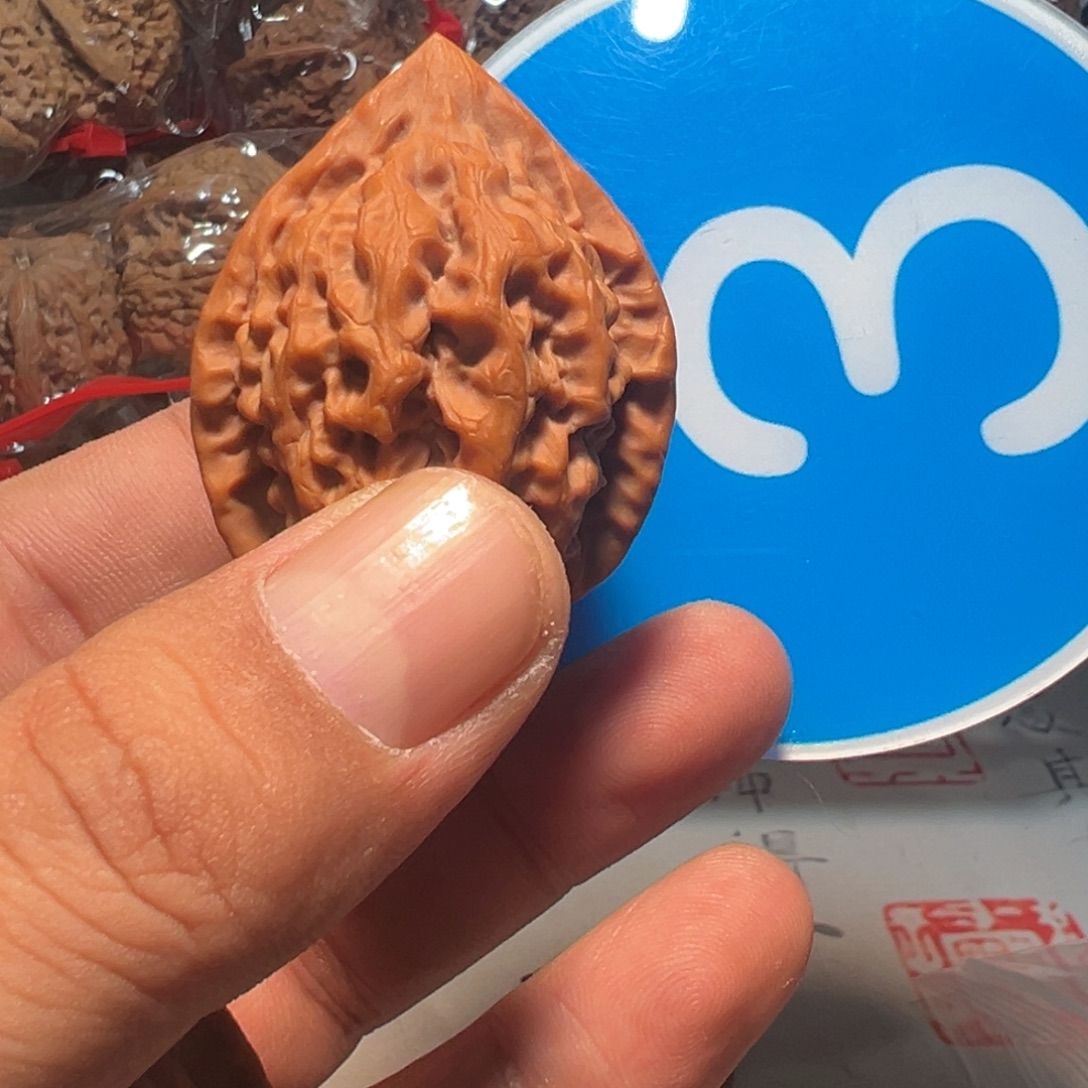 ****豆文玩核桃，蓝色03号