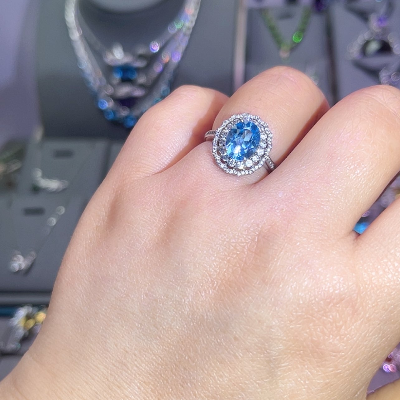 【闪购商品】托帕石戒指银S925镶嵌