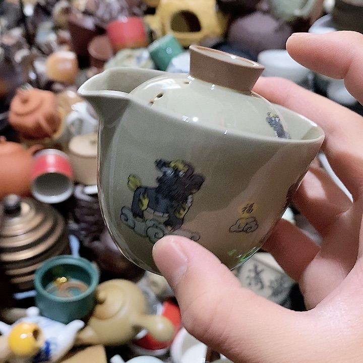 瓷片荷花的小尾巴真的好看，他用过五花八门