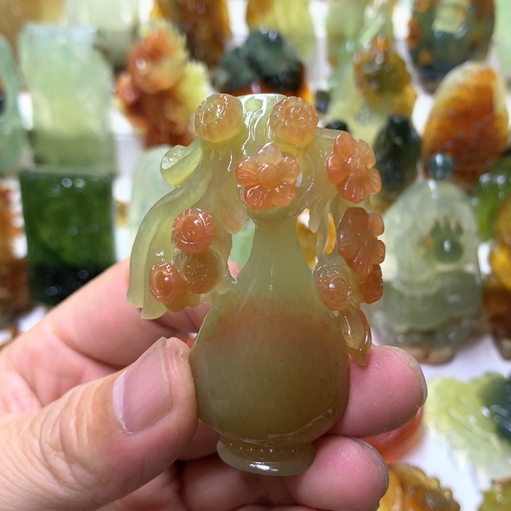 蛇纹石玉珠宝半成品未镶嵌