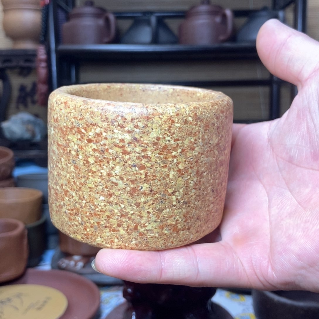 茶杯紫砂八目粗砂手工料全手工主人杯